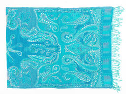 Палантин с вышивкой (шерсть вареная) в ассортименте № Тк906/54 - Ганг фото 2