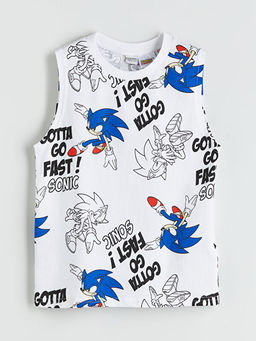 Bisiklet Yaka Sonic Bask?l? Erkek ?ocuk Atlet