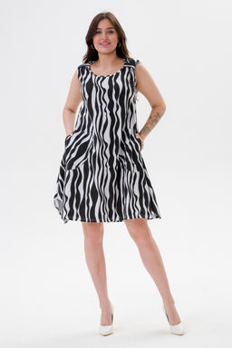 Платье женское из кулирки Кэтрин белая зебра макси - Амадэль фото 3