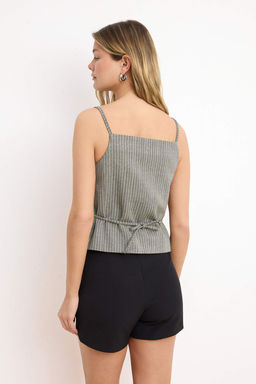 Yesil Cizgili Fitted Ask?l? Dokuma Yelek TWOSS26YE00018 - Trendyolmilla фото 4