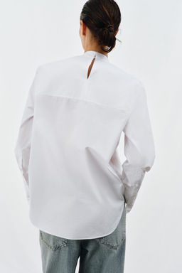 ZW COLLECTION POPLIN SHIRT WITH TIE DETAIL - Zara фото 17