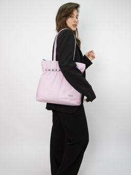 LACCOMA сумка Y1750-лавандовый натуральная кожа хлопок фото 6