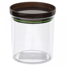 "Феличита" Банка для сыпучих продуктов пластмассовая 0,33л, д8,2см, h9,7см, прозрачный, прижимная крышка с силиконовым уплотнителем (Китай)