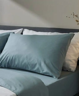 Набор наволочек 50х70 2шт Niteva Поплин 17710 серо-голубой1/50х70 - Шуйские ситцы фото 2