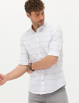 Bej Slim Fit Uzun Kollu G_mlek