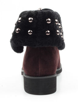 04-2265-B503M-Y1138 BROWN Ботинки женские (натуральная замша, нат.мех)