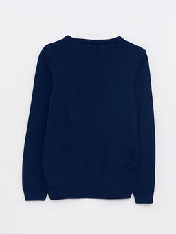 Bisiklet Yaka Desenli Uzun Kollu Erkek ?ocuk Triko Kazak - Waikiki фото 2