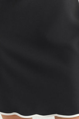 TRENDYOLMILLA Siyah Duz A Kesim Etegi Beyaz Serit Detayl? Mini Dokuma Elbise TWOSS25EL00270 фото 3