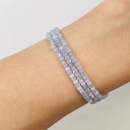 Бусины для украшений из Голубого агата (190 бусин)