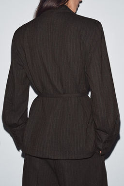 HERRINGBONE BLAZER WITH BELT ZW COLLECTION - Zara фото 3