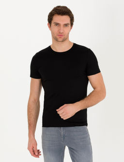 Черная облегающая базовая футболка - Cacharel фото 3