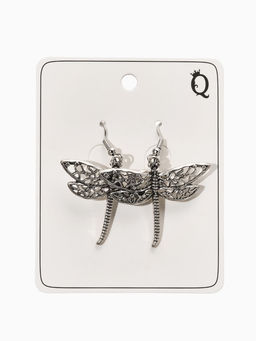 Цена за 2 шт. Серьги метал "Аутентичность" стрекоза, цвет чернёное серебро