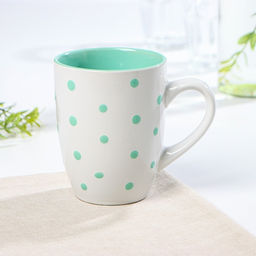 Кружка керамическая Доляна Горох, 340 мл, цвет мятный