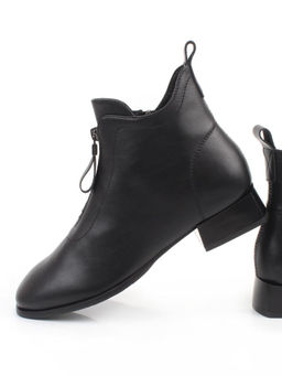 01-M43-16 BLACK Ботинки демисезонные женские (натуральная кожа)