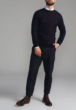 Джемпер мужской GREG G121-12-зигзаг D1 (синий/бордо)  фото 8