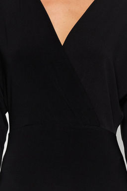 TRENDYOLMILLA Mor Yarasa Kol Detayl? Fitted/Vucuda Oturan Esnek Midi Orme Elbise TWOAW24EL00198  фото 10
