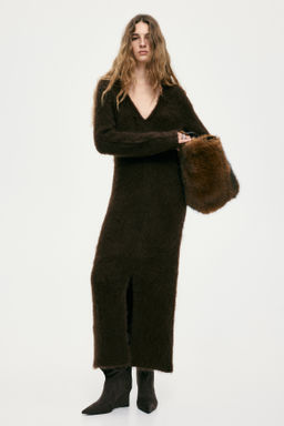 Vestido en mezcla de mohair con espalda cut-out - H&m фото 5