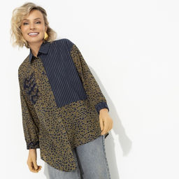 Рубашка асимметричного кроя Жемчужина образа (green) - Charutti фото 12