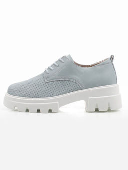 03-HY11-3D GRAY/LT. BLUE Полуботинки летние женские (натуральная кожа)