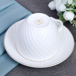 Чайный набор 12 предметов 250 мл / TC69M-12G 230 /уп 8/ Плетёнка костяной фарфор - Галеонтрейд фото 7