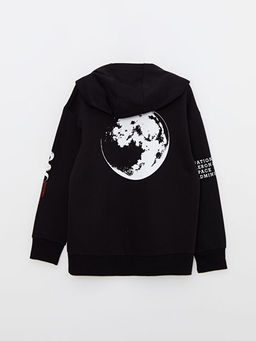 Kap??onlu Nasa Bask?l? Uzun Kollu Erkek ?ocuk Sweatshirt - Waikiki фото 3