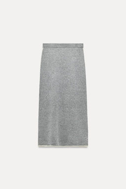 CONTRAST TRIM KNIT MIDI SKIRT - Zara фото 3