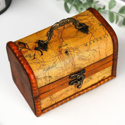 Шкатулка для украшений «Сундук. Карта странника», для мелочи, дерево, 10.5×15×9 см