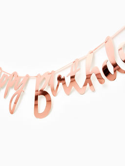Цена за 3 шт. Гирлянда на ленте «Happy Birthday», розовое золото
