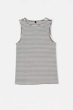 K?rm?z? Cizgili Regular Kay?k Yaka Kolsuz Fitilli Esnek Orme Atlet TWOSS26BZ00475 - Trendyolmilla фото 3