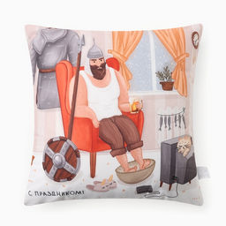 Подушка декоративная Этель Рыцарь 40х40 см, велюр, 100% п/э