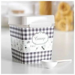 Цена за 2 шт. Ёмкость "Плетёнка" (сахар) 1,2л. с ложкой М4831