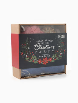 Новогодний подарочный набор «Этель» Christmas party, 5 предметов, полотенце 30×60 см, мочалка, расчёска