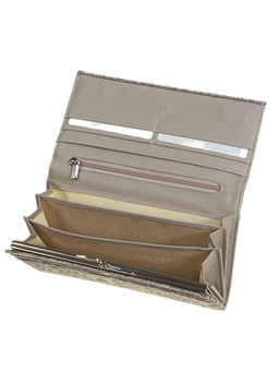 Женский кошелёк из натуральной кожи, цвет светло серый - Greta фото 2