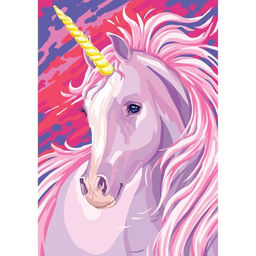 Алмазная мозаика с частичным заполнением на холсте «Единорог», 15×21 см