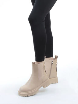 04-PAT160-2Z BEIGE Ботинки зимние женские (натуральная кожа, 100% шерсть)