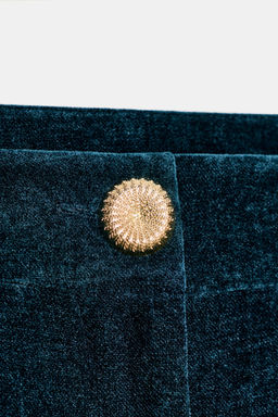 VELVET WIDE-LEG TROUSERS