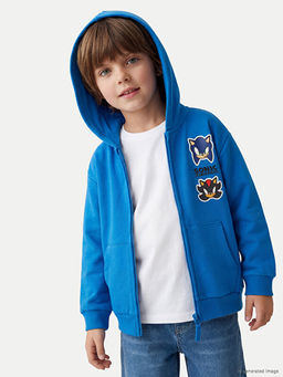 Sonic Bask?l? Erkek ?ocuk Fermuarl? Sweatshirt