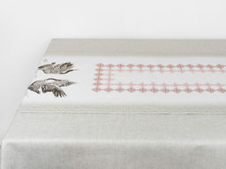 Комплект столовый 4919-БЧ 144*45 + 6 салф. 40*40 D1902 "Танец серых журавлей"