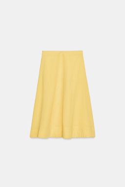 FALDA MIDI CON LINO ZW COLLECTION / Amarillo claro - Zara фото 6