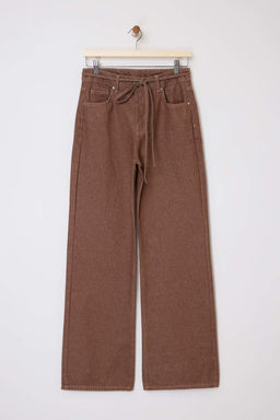 Kahverengi Kemerli Yuksek Bel Wide Leg Jeans TWOSS26JE00029