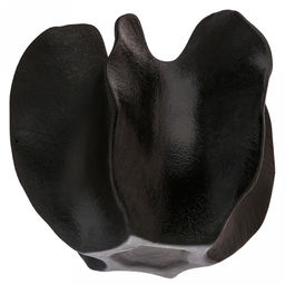 Ваза керамическая "Карамбола" 400мл, 14,2х14,2см h12,3см, д/горла - 3,3см, фактурный глянец, цвет - черный, в коробке (Китай)