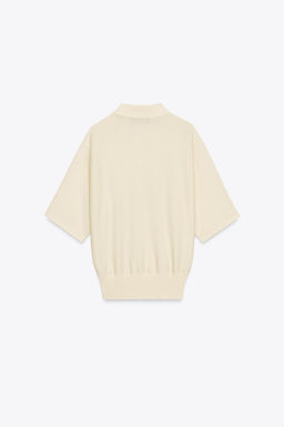 SHORT SLEEVE KNITTED POLO TOP - Zara фото 11