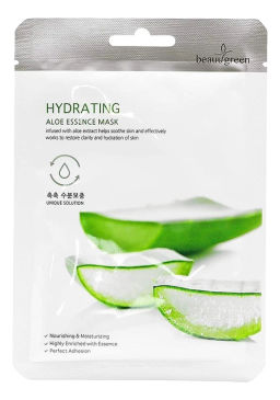 BeauuGreen Premium Aloe Essence Mask, 23g - Тканевая маска для лица с экстрактом алоэ вера