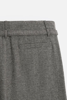 HERRINGBONE BELTED TROUSERS - Zara фото 9