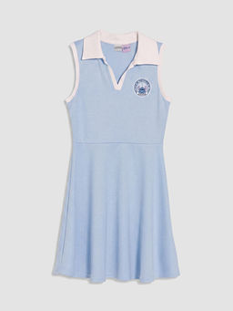 Polo Yaka Lilo & Stitch Nak??l? K?z ?ocuk Elbise