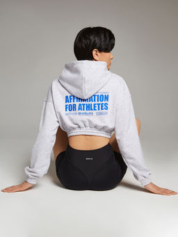 Кроп-худи Oversize с принтом - NEVERLATE фото 4