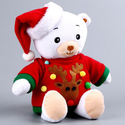 Мягкая игрушка Мишка Лаппи, новогодняя, в красной кофте на липучке, 22 см