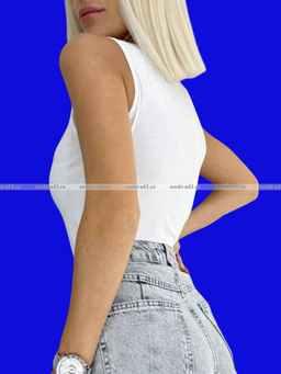 Цена за 1 шт. Майки женские Miss Emma Турция однотонные арт.121 БЕЛЫЕ