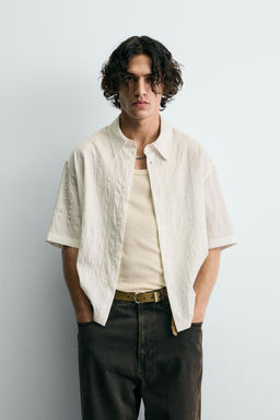 STRIPED TEXTURED FLOWING SHIRT - Zara фото 2