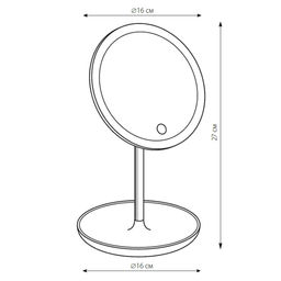 TLD-590 White/LED/80Lm/6000K/Dimmer Настольный светильник - зеркало, 4W. Встроенный аккумулятор 3.7V/600mAh. Сенсорный выключатель. Диммер. Белый. ТМ Uniel - Volpe фото 5